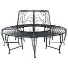 Boom bank rond staal zwart Ø 160 x 89 cm 8 personen