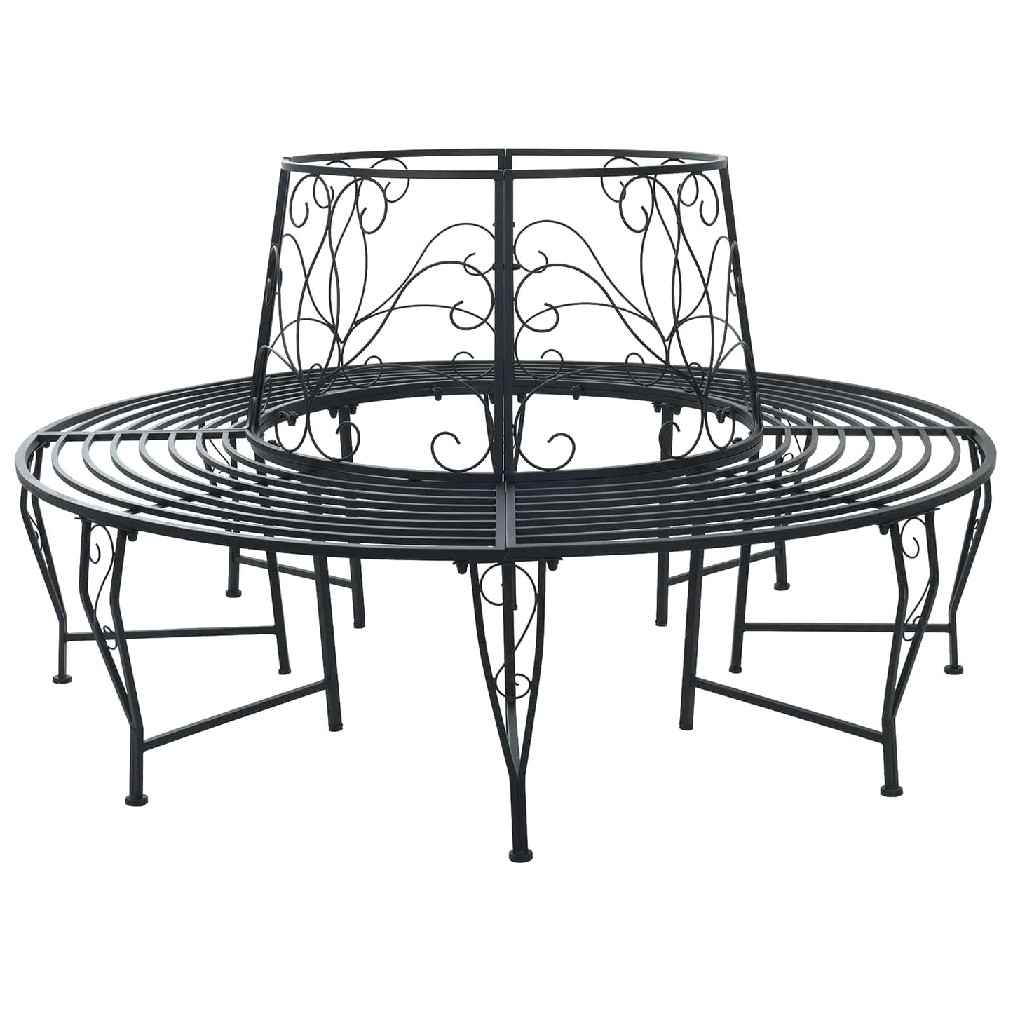 Boom bank 8-Aantal zitplaatsen Ø 160 x 89 cm Staal Zwart Rond