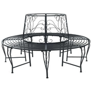 Boom bank rond staal zwart Ø 160 x 89 cm 8 personen