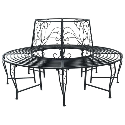 Boom bank 8-Aantal zitplaatsen Ø 160 x 89 cm Staal Zwart Rond