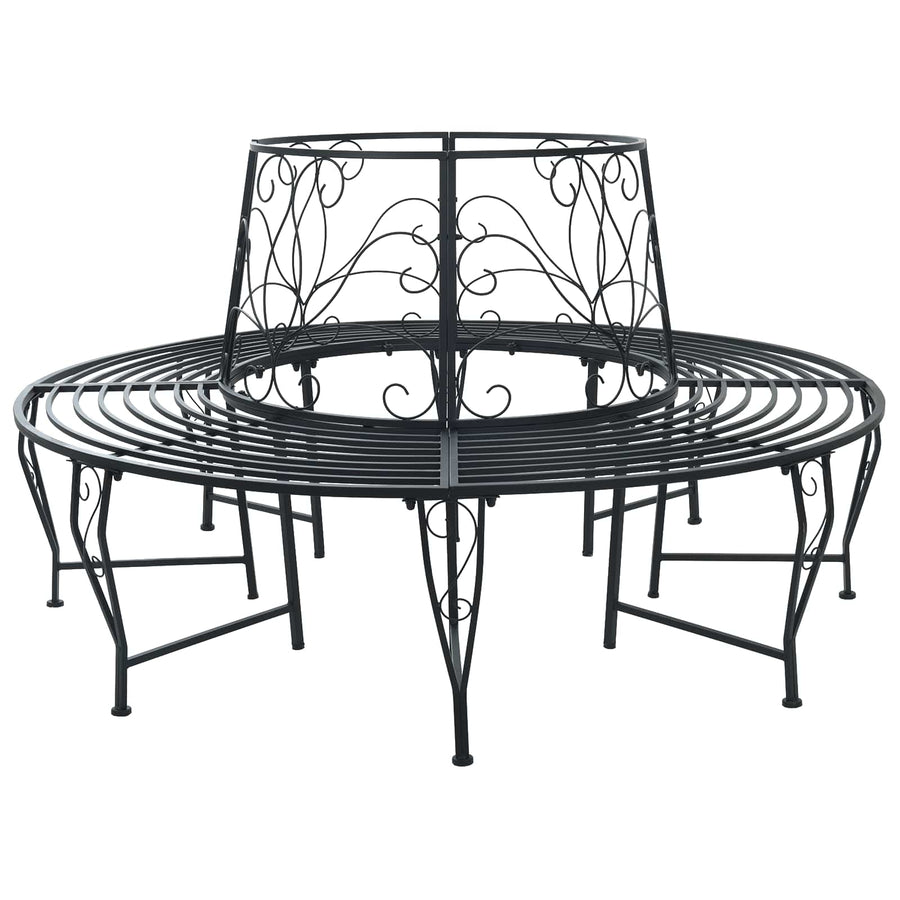 Boom bank 8-Aantal zitplaatsen Ø 160 x 89 cm Staal Zwart Rond