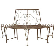 Tuinbank staal 160x80x89 cm antiek bruin