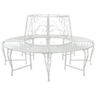 Boom bank rond Ø 160 cm staal antiek wit