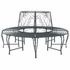 Boombank rond Ø 160x89 cm staal zilvergrijs