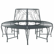 Boombank rond Ø 160x89 cm staal zilvergrijs