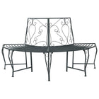 Boom bank staal 160x80x89 cm zilvergrijs