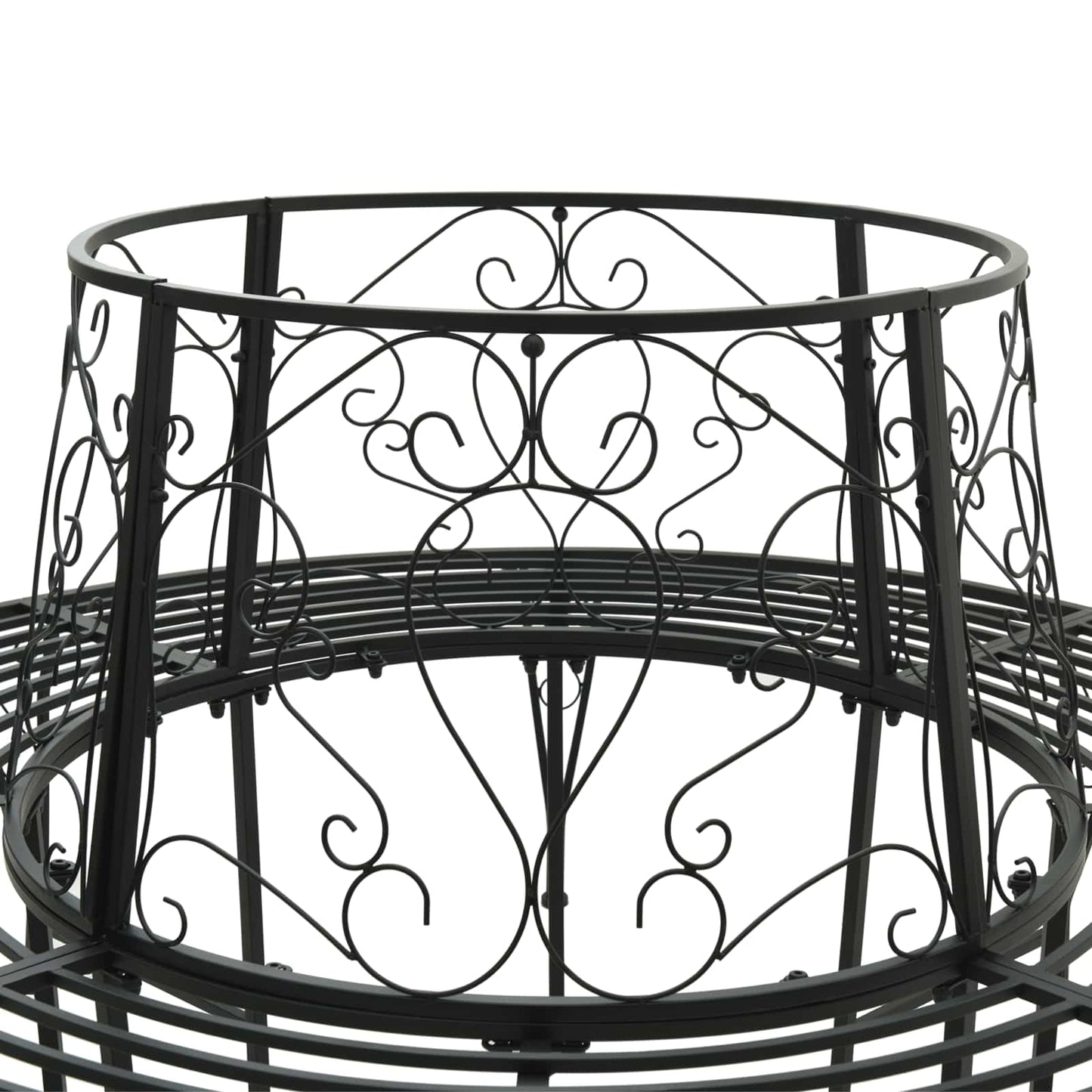 Boom bank 8-Aantal zitplaatsen Ø 160 x 89 cm Staal Zwart Rond