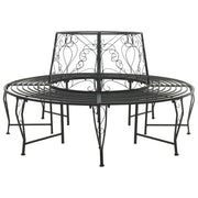 Boom bank rond staal zwart Ø 160 cm