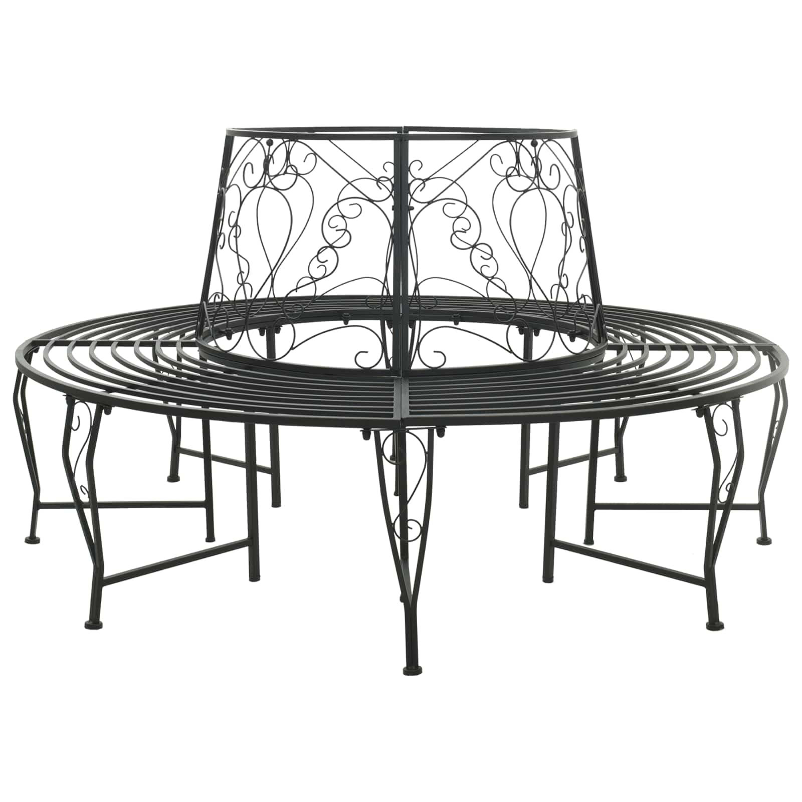 Boom bank 8-Aantal zitplaatsen Ø 160 x 89 cm Staal Zwart Rond