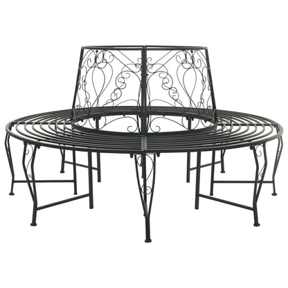 Boom bank 8-Aantal zitplaatsen Ø 160 x 89 cm Staal Zwart Rond