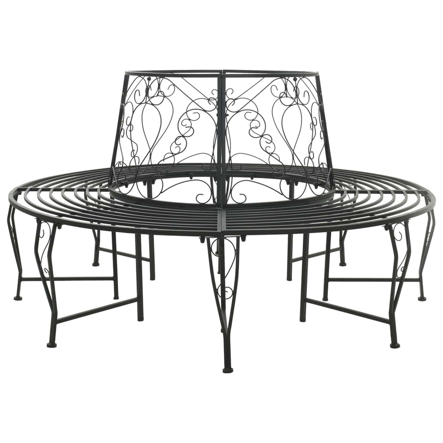 Boom bank 8-Aantal zitplaatsen Ø 160 x 89 cm Staal Zwart Rond