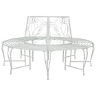 Boom bank rond Ø 160 cm staal antiek wit