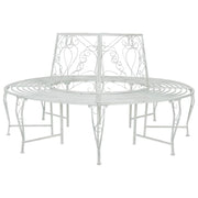Boom bank rond Ø 160 cm staal antiek wit