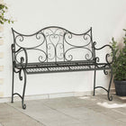 Tuinbank staal 114x56,5x90 cm zilvergrijs