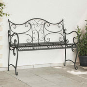 Tuinbank staal 114x56,5x90 cm zilvergrijs