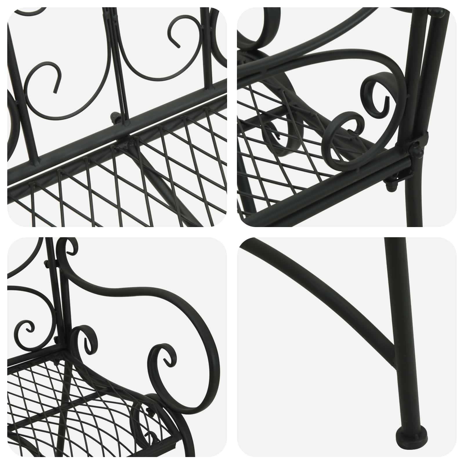 Tuinbank 2-Aantal zitplaatsen 114 x 56,5 x 90 cm Staal Zwart