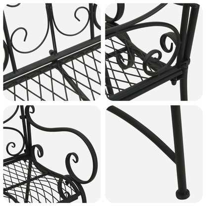 Tuinbank 2-Aantal zitplaatsen 114 x 56,5 x 90 cm Staal Zwart