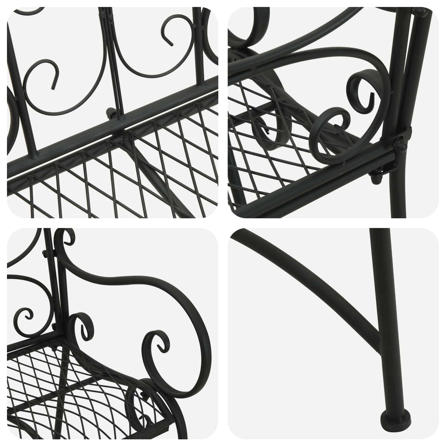 Tuinbank 2-Aantal zitplaatsen 114 x 56,5 x 90 cm Staal Zwart
