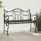 Tuinbank staal 114x56.5x90 cm zwart