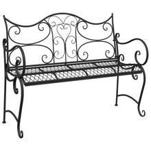 Tuinbank 2-Aantal zitplaatsen 114 x 56,5 x 90 cm Staal Zwart
