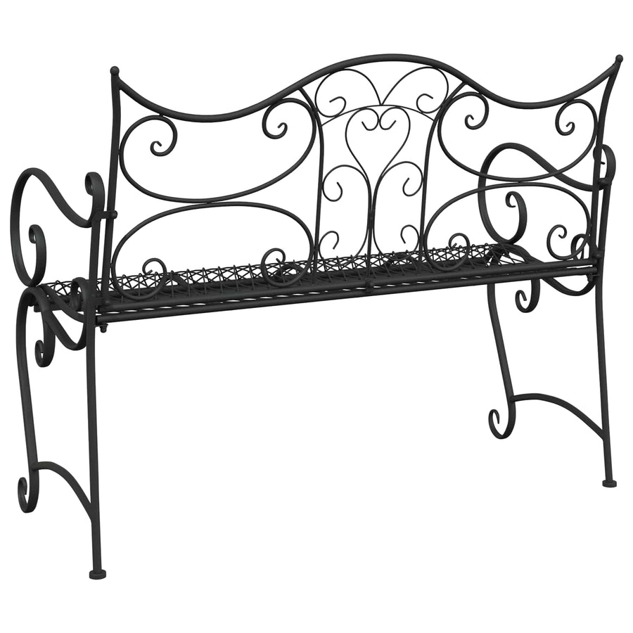 Tuinbank 2-Aantal zitplaatsen 114 x 56,5 x 90 cm Staal Zwart