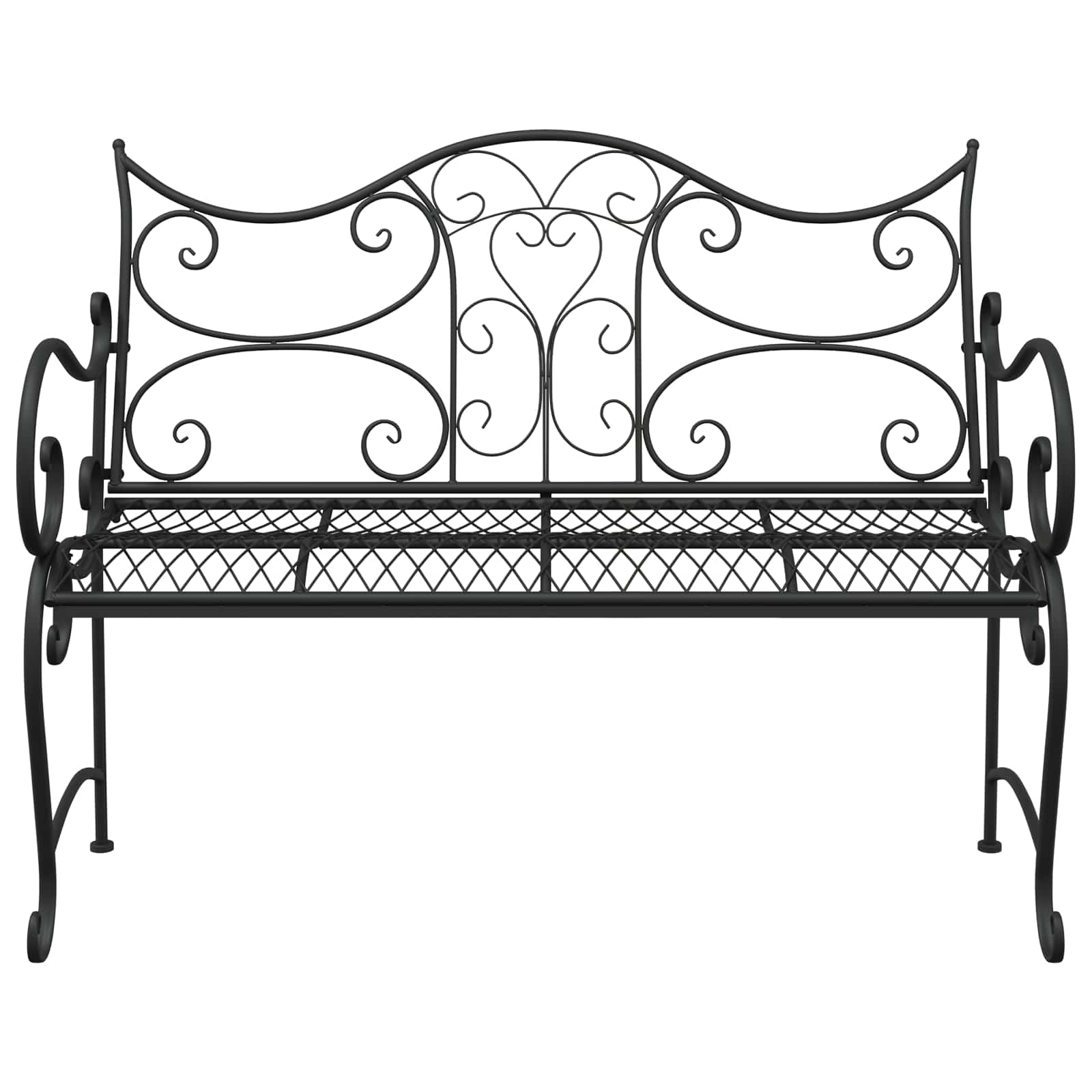Tuinbank 2-Aantal zitplaatsen 114 x 56,5 x 90 cm Staal Zwart