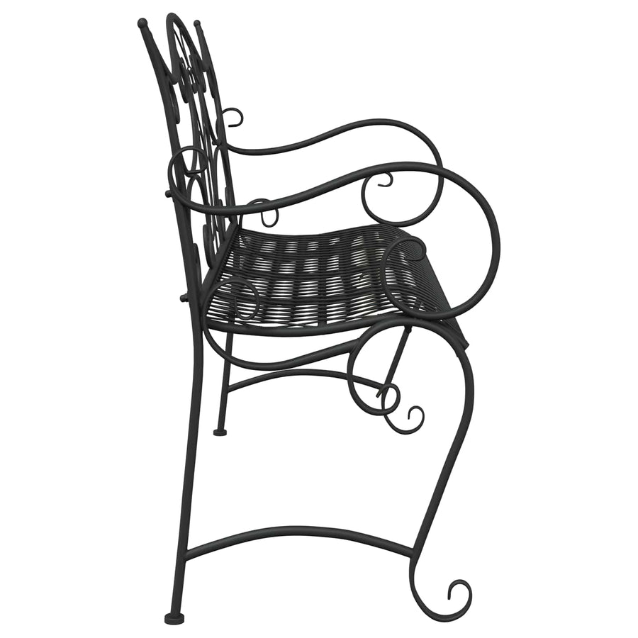 Tuinbank 2-Aantal zitplaatsen 114 x 56,5 x 90 cm Staal Zwart