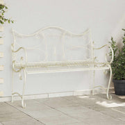 Tuinbank staal 114x56,5x90 cm antiek wit