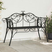 Tuinbank staal 130x47x90 cm zwart