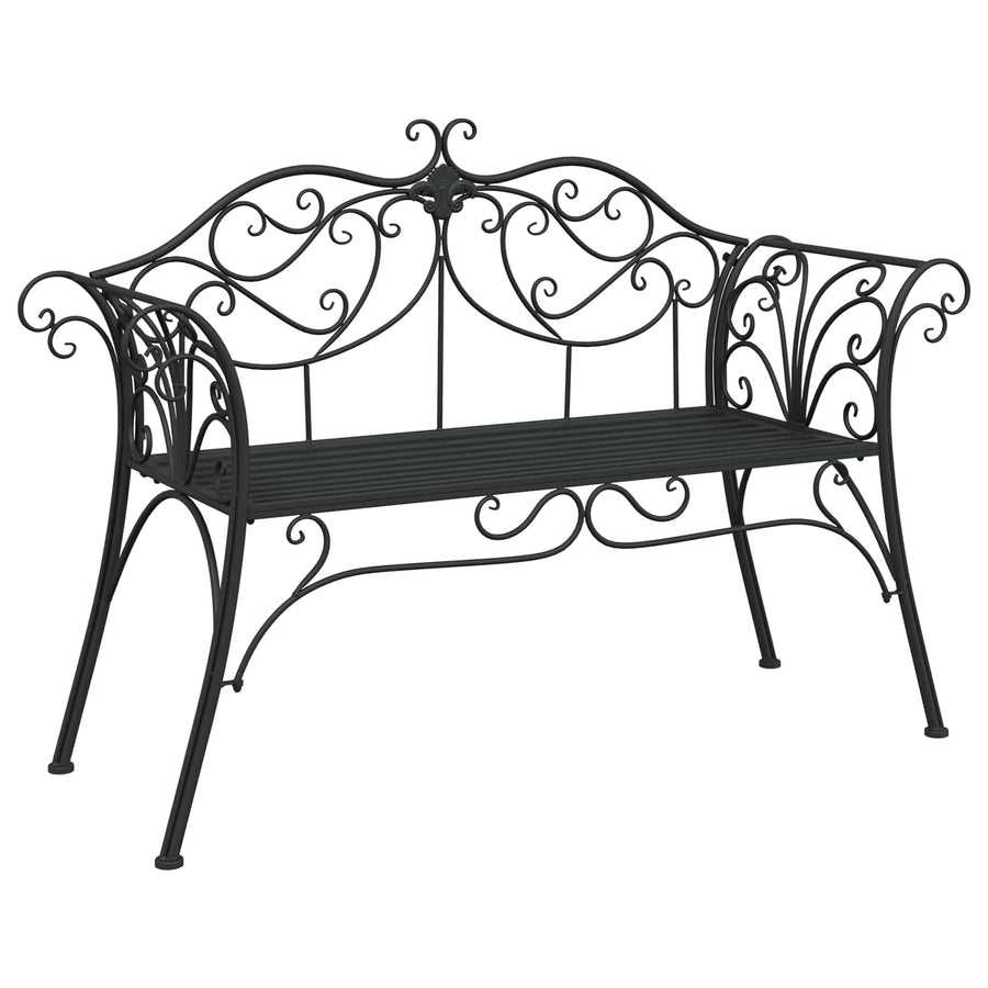 Tuinbank 2-Aantal zitplaatsen 130 x 47 x 90 cm Staal Zwart