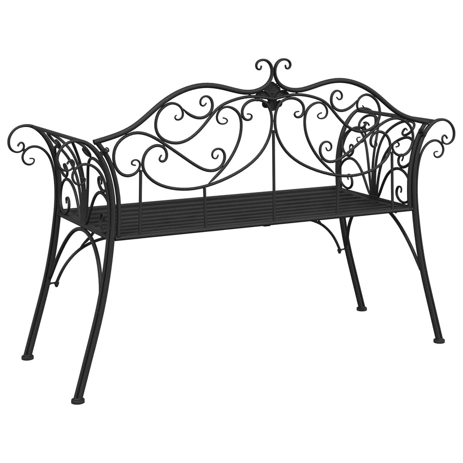 Tuinbank 2-Aantal zitplaatsen 130 x 47 x 90 cm Staal Zwart