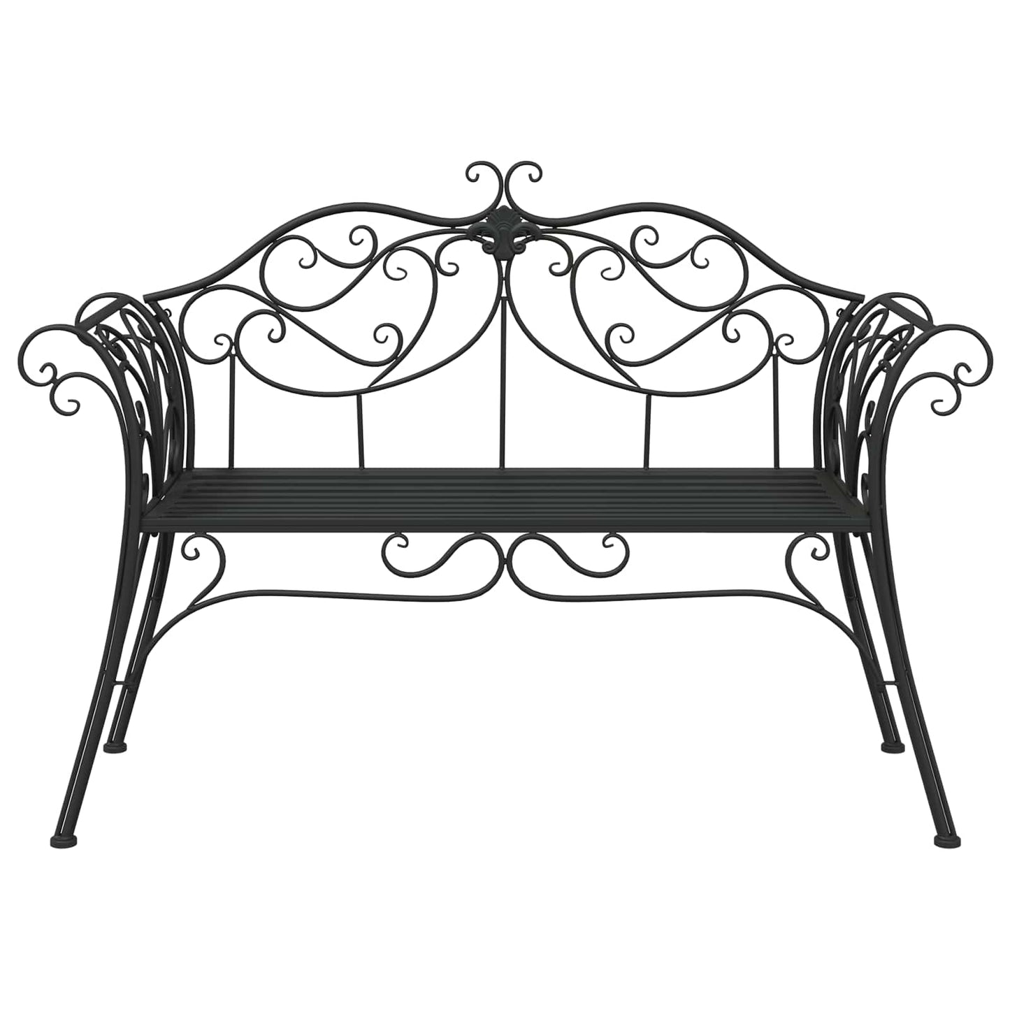 Tuinbank 2-Aantal zitplaatsen 130 x 47 x 90 cm Staal Zwart