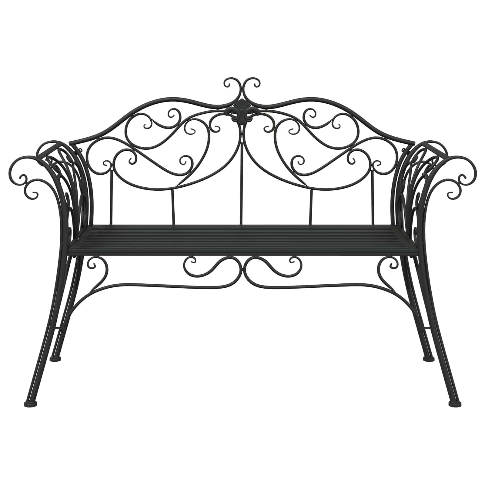 Tuinbank 2-Aantal zitplaatsen 130 x 47 x 90 cm Staal Zwart