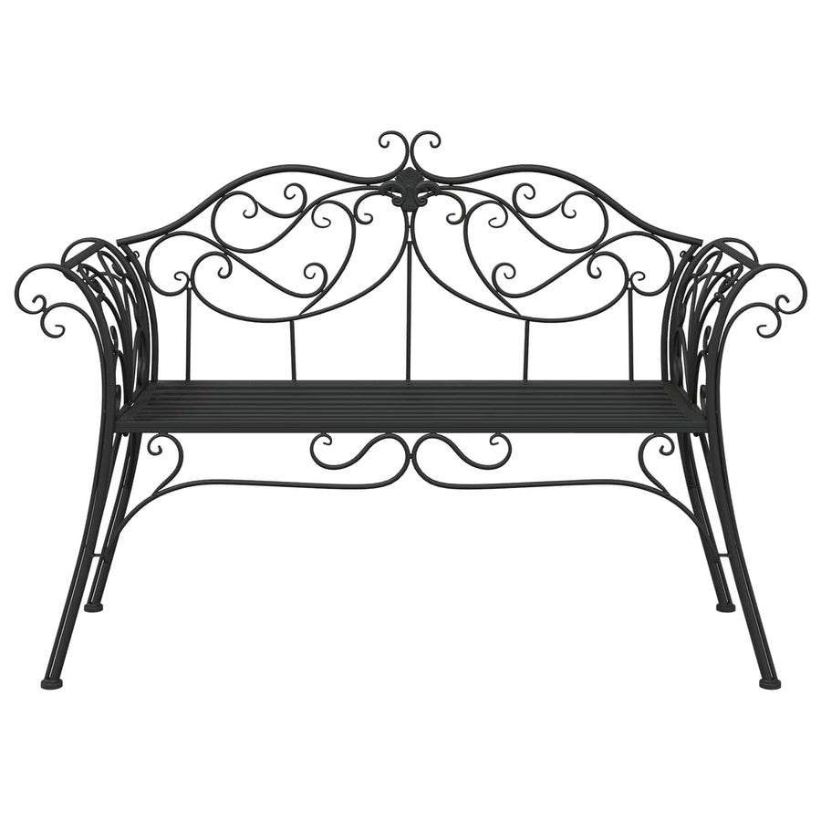 Tuinbank 2-Aantal zitplaatsen 130 x 47 x 90 cm Staal Zwart