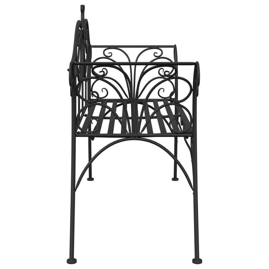 Tuinbank 2-Aantal zitplaatsen 130 x 47 x 90 cm Staal Zwart