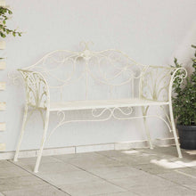 Tuinbank 2-Aantal zitplaatsen 130 x 47 x 90 cm Staal Antiek wit