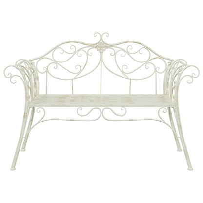 Tuinbank 2-Aantal zitplaatsen 130 x 47 x 90 cm Staal Antiek wit