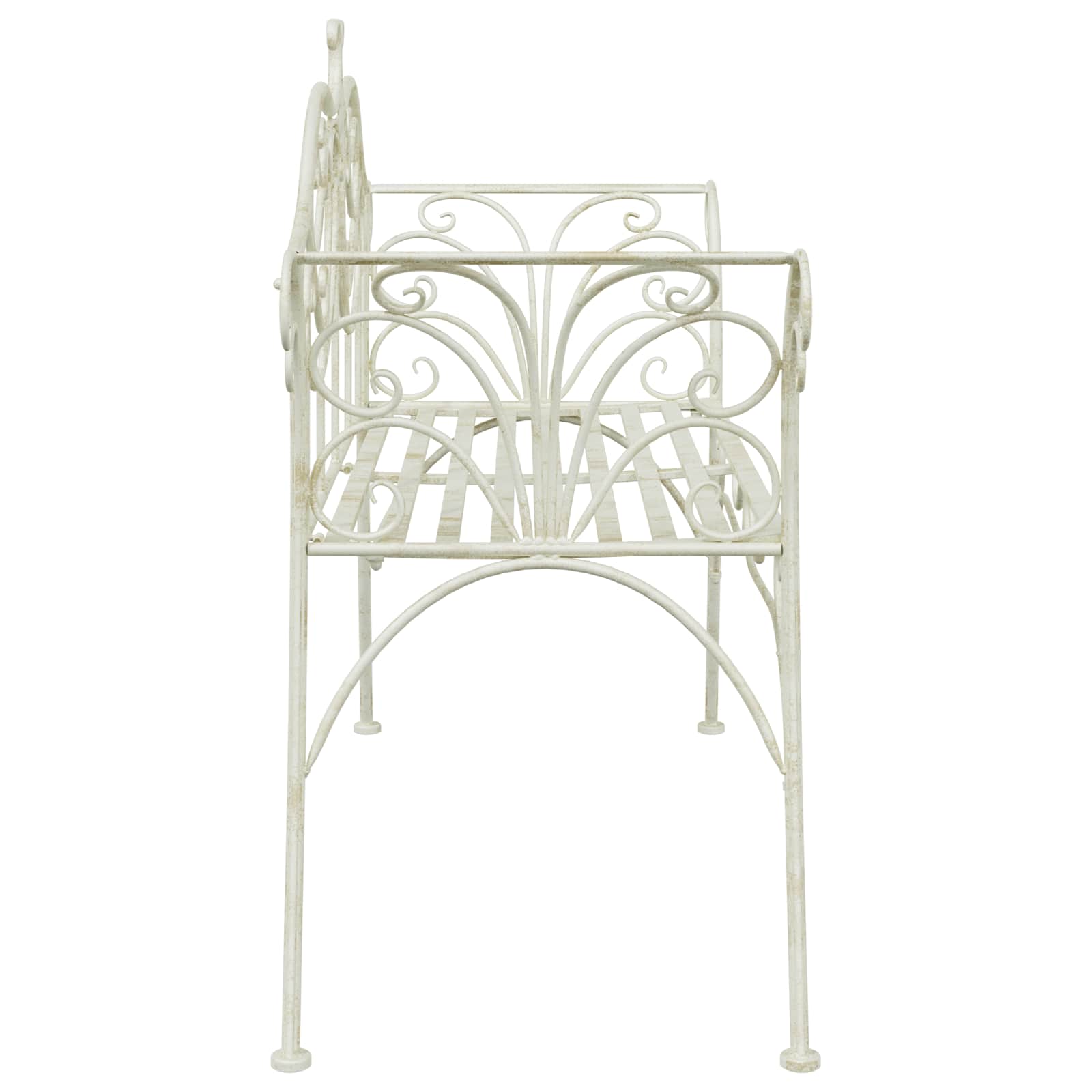 Tuinbank 2-Aantal zitplaatsen 130 x 47 x 90 cm Staal Antiek wit