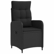 Tuinstoel verstelbaar polyrattan zwart 57x63x94 cm