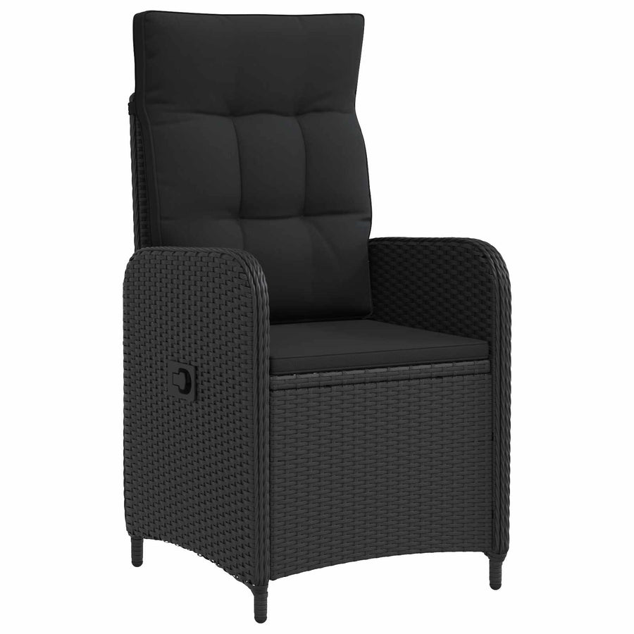 Verstelbare tuinstoel Zwart 57 x 63 x 94 cm poly rattan