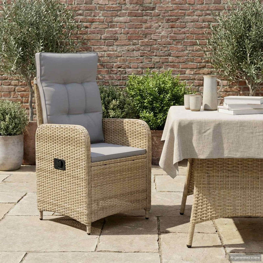 Verstelbare tuinstoel Beige en Licht Grijs