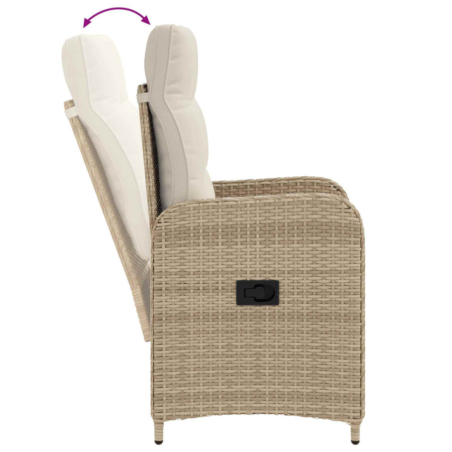Verstelbare tuinstoel Beige en Crème Wit