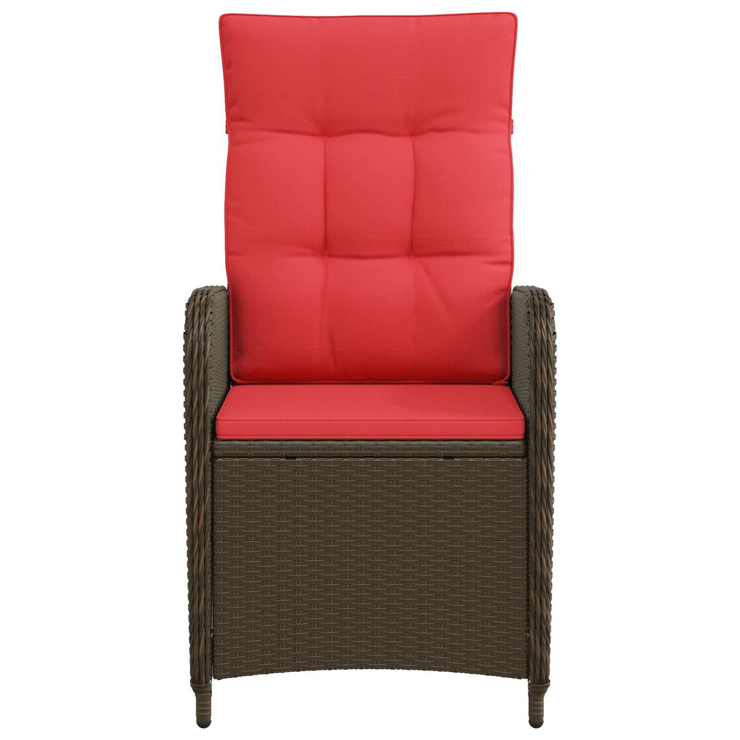 Verstelbare tuinstoel Bruin en Rood poly rattan
