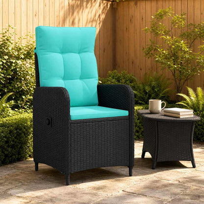 Verstelbare tuinstoel Zwart en Turquoise poly rattan