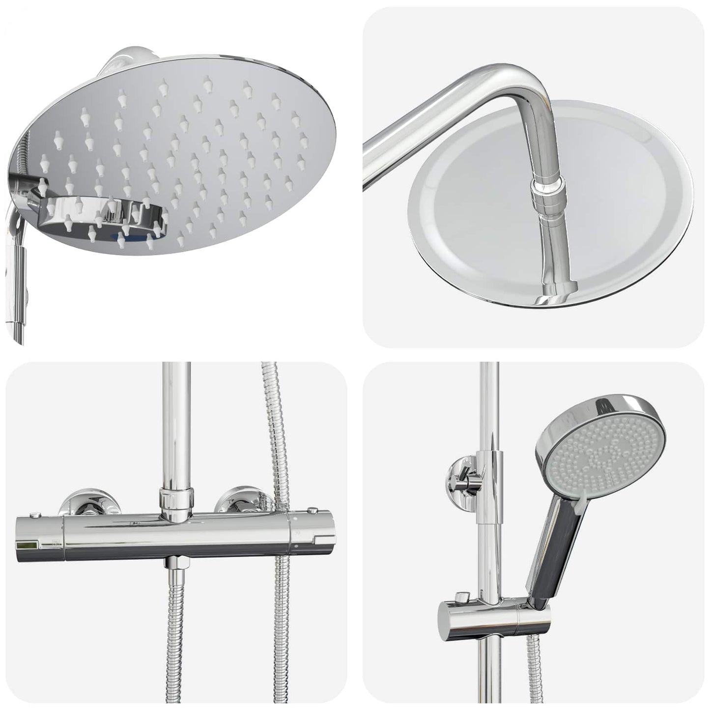 Thermostatisch Douchesysteem Set Chroom 27 x 43,5 x 83 cm