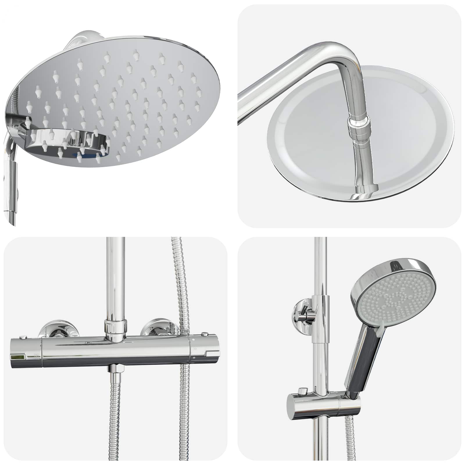 Thermostatisch Douchesysteem Set Chroom 27 x 43,5 x 83 cm