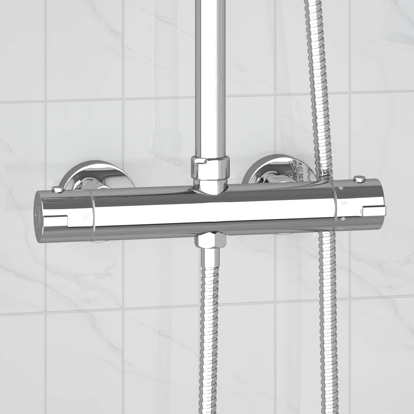 Thermostatische douchemixer RVS 201 27 x 8 x 6 cm zilver