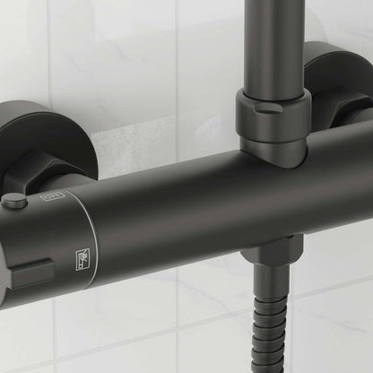 Thermostatische douchemixer RVS 201 27 x 8 x 6 cm Zwart