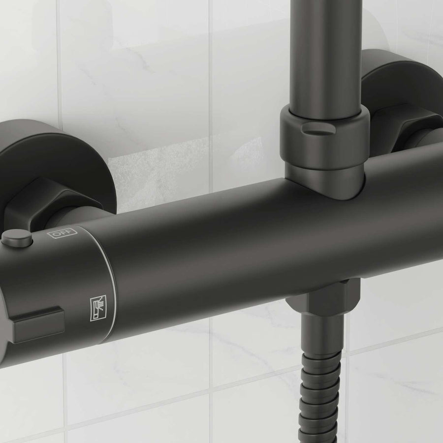 Thermostatische douchemixer RVS 201 27 x 8 x 6 cm Zwart
