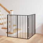 Hondenhek 2 stuks 100x100 cm zwart gegalvaniseerd staal